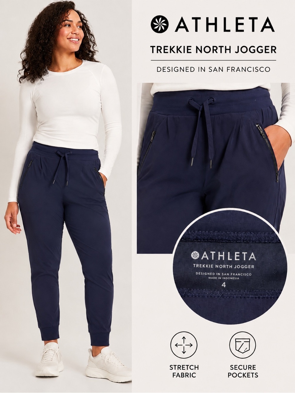 Athleta Trekkie North Jogger Pants — Navy Blue